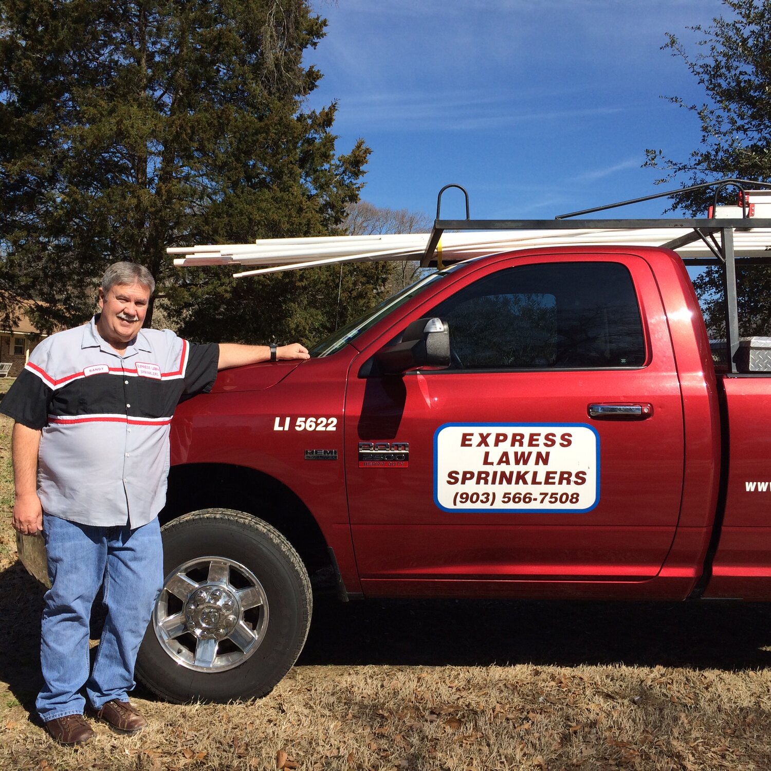 Randy Staples, owner of Express Lawn Sprinklers, Tyler TX